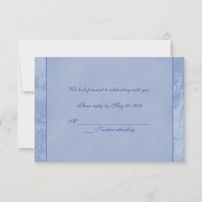Blue Floral Embossed UAWG Einladung (Vorderseite)