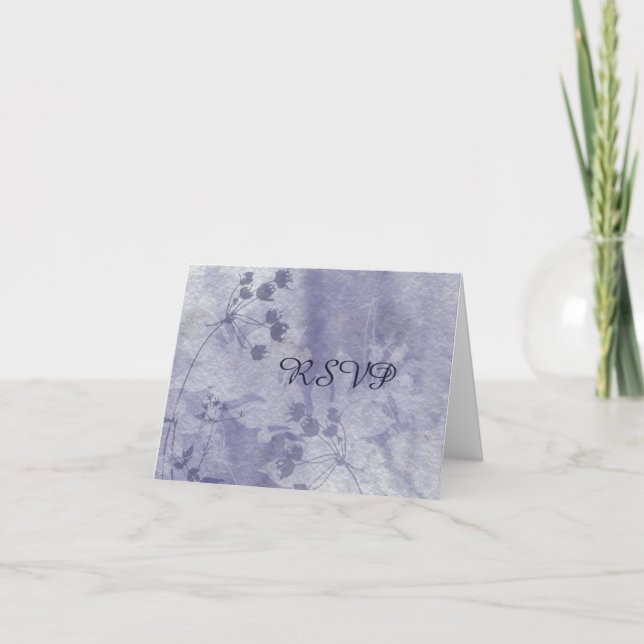 Blue Floral Empfang UAWG Note Card Einladung (Vorderseite)