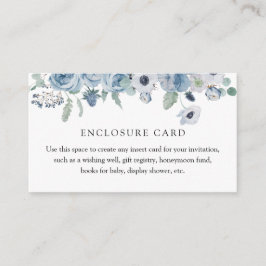 Blue Floral Encryption Card Begleitkarte
