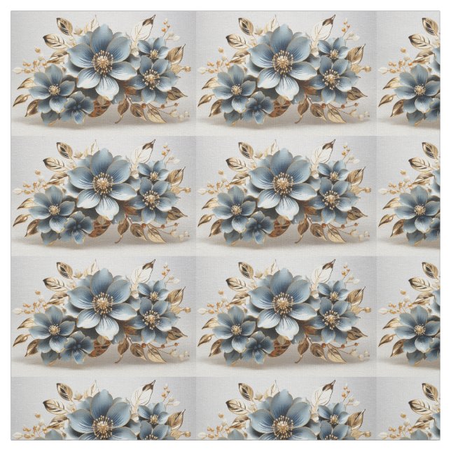Blue Floral Fabric Seamless Pattern For Sewing Stoff (Muster)