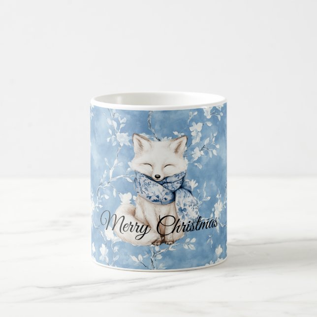 Blue Floral Fox Kaffeetasse (Mittel)