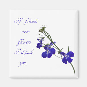 Blue Floral Friendship Magnet
