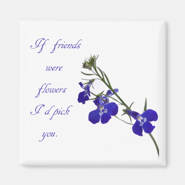 Blue Floral Friendship Magnet (Vorne)