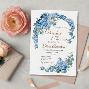 Blue Floral Garden Bridal Dusche Einladung
