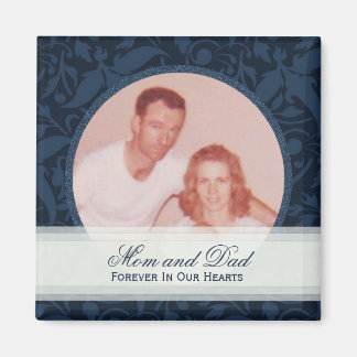 Blue Floral Gerahmt: Memorial: Bildermagazin Magnet