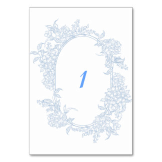 Blue Floral Gerahmt Wedding Tischnummer