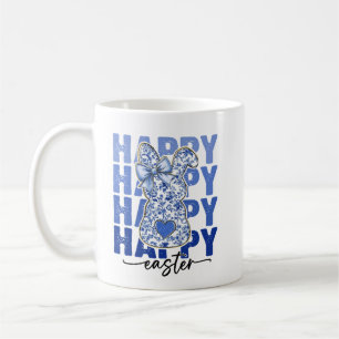 Blue Floral Glitzern Osterfest Bunny Coquette Kaffeetasse