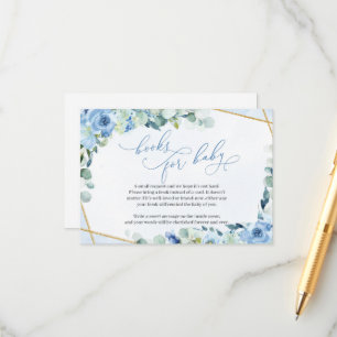 Blue Floral Gold geometrische Bücher für Kinder Begleitkarte
