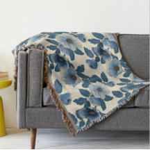 Blue Floral Gold Glitzer Japanisch Ukiyo-e