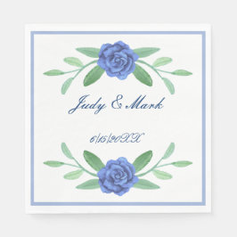 Blue Floral Greenerenerage Foliage Paper Napkins Serviette