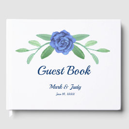 Blue Floral Greenerity Foliage Wedding Gästebuch