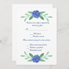 Blue Floral Greenerity Foliage Wedding Response Ca Einladung