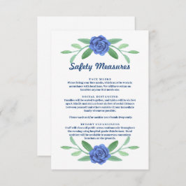 Blue Floral Greenery Foliage Safety Measures Card