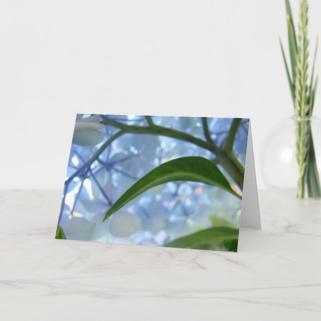 Blue Floral Greeting Cards Blank Hydrangea Blume Karte (Vorderseite)