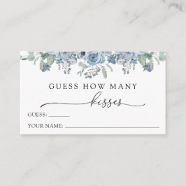 Blue Floral Guess Wie viele Kisses Umschließungska Begleitkarte