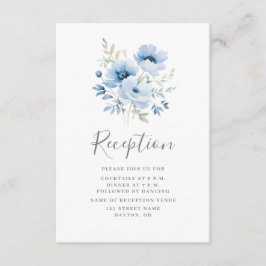 Blue Floral Hochzeitskarte Begleitkarte