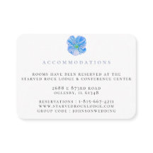Blue Floral Hochzeitsunterkunft Eintrittskarte