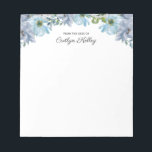 Blue Floral II vom Schreibtisch aus, Personalisier Notizblock<br><div class="desc">Dieses schöne Notizblock verfügt über Aquarellfarben-Blume in Blautönen und Ihre Personalisierung. Fügen Sie den Text mithilfe des Vorlagenformulars hinzu.</div>