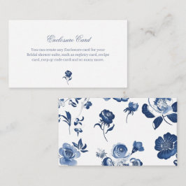 Blue Floral Insert Card | Elegantes Brautparty