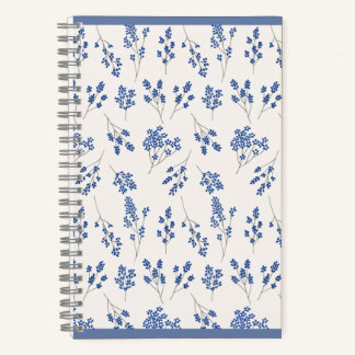 Blue Floral Journal – Elegant Botanical Notebook Notizbuch