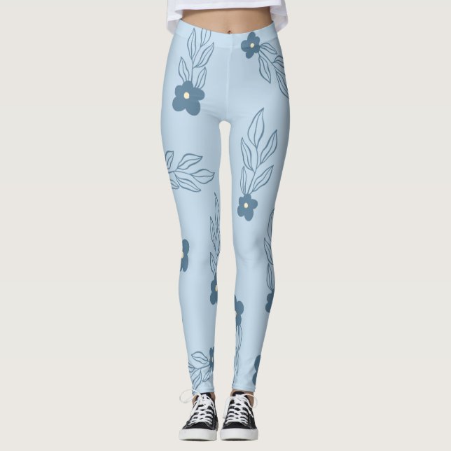 BLUE FLORAL LEGGINGS (Vorderseite)