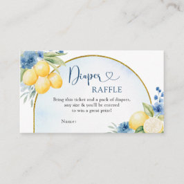 Blue Floral Lemon Main Squeeze Diaper Raffekarte Begleitkarte
