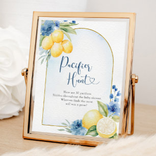 Blue Floral Lemon Main Squeeze Schnuller Jagen Poster