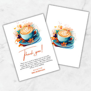 Blue Floral Liebe ist das Brechen Coffee Brautpart Dankeskarte