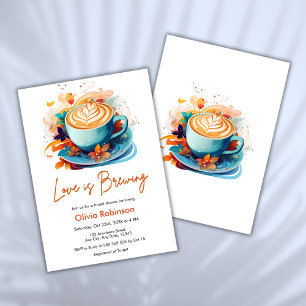 Blue Floral Liebe ist das Brechen Coffee Brautpart Einladung