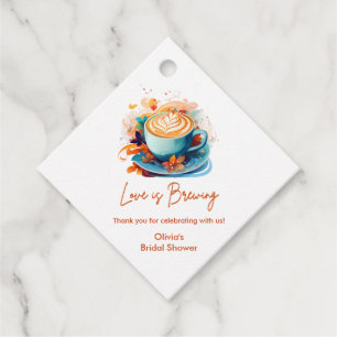 Blue Floral Liebe ist das Brechen Coffee Brautpart Geschenkanhänger