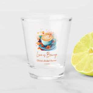 Blue Floral Liebe ist das Brechen Coffee Brautpart Schnapsglas