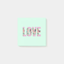 Blue Floral Liebe Post It Notes