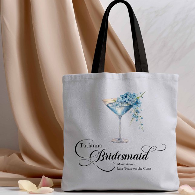 Blue Floral Martini Bridesmaid Bachelorette (Von Creator hochgeladen)