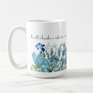 Blue Floral 'Mindful Blooms' Tasse