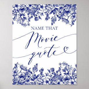 Blue Floral Name, dass Movie Zitat Dusche Spielzei Poster