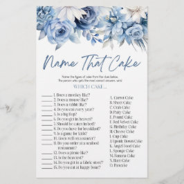 Blue Floral Name that Cake Brautparty Game Briefpapier