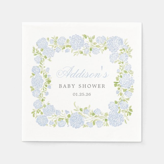 Blue Floral Napkins Serviette (Vorderseite)