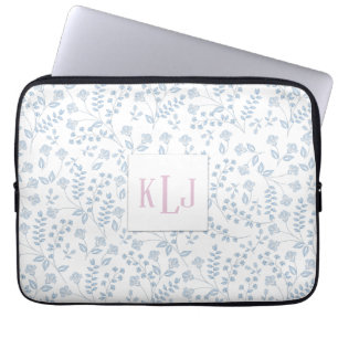 Blue Floral Neopren Laptop Schlauch 13 Zoll Laptopschutzhülle