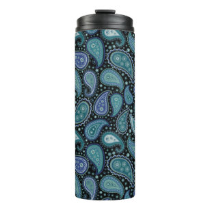 Blue Floral Paisley Stylish Thermosbecher