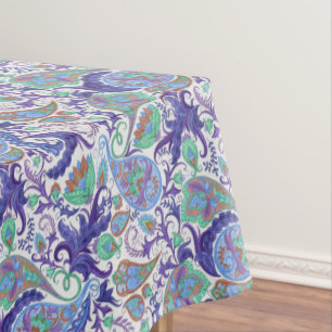 Blue Floral Paisley Tischdecke