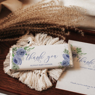 Blue Floral Personalisiert Candy Bar Wrapper