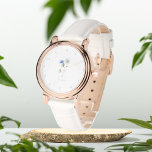 Blue Floral personalisiert eWatch Armbanduhr<br><div class="desc">Geschenk für sie,  blaue Armbanduhr</div>