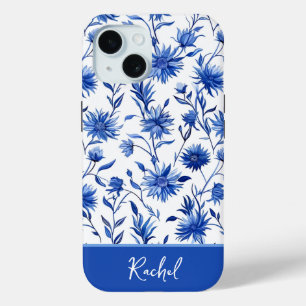 Blue Floral Personalisiert iPhone Case