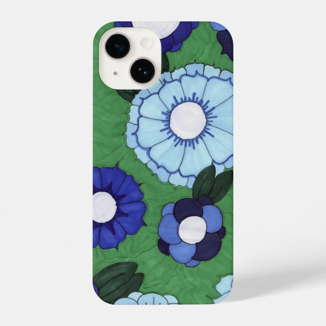 Blue Floral Phone Case iPhone Hülle (Rückseite)