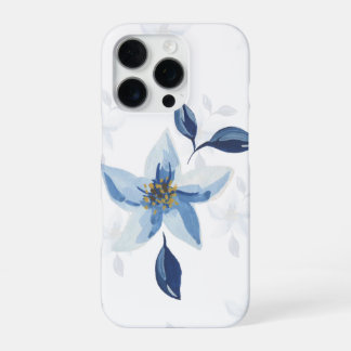 Blue Floral Phone Case – Watercolor Elegant Design iPhone 16 Pro Hülle