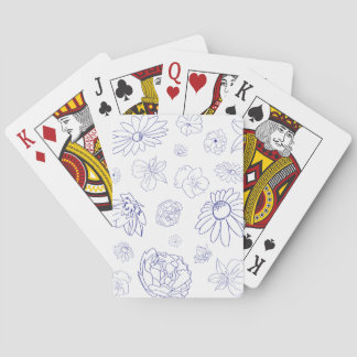 Blue Floral Playing Cards Spielkarten
