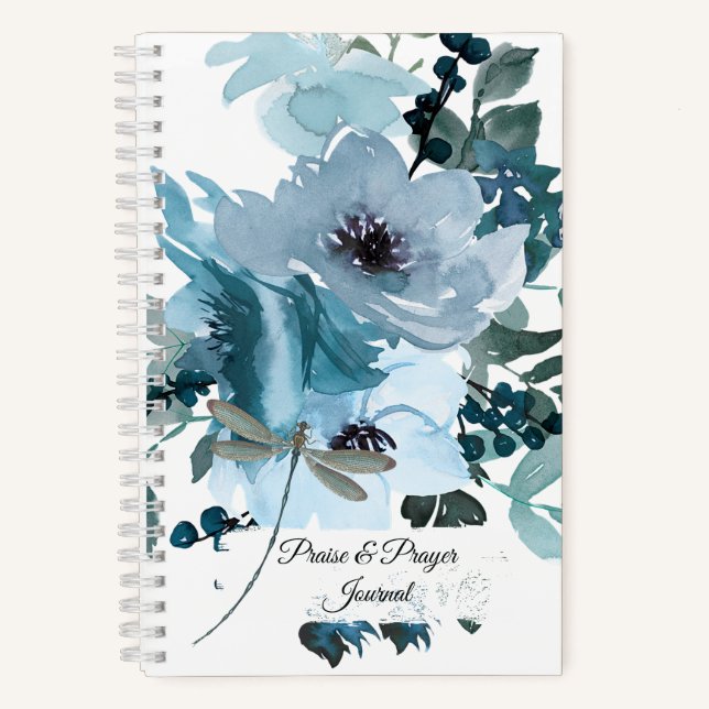 Blue floral Praise & prayer journal Notizbuch (Vorderseite)