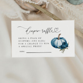 Blue Floral Pumpkin Diaper Raffle Ticket Begleitkarte