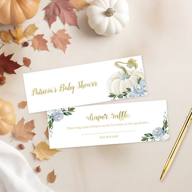 Blue Floral Pumpkin Fall Babydusche Windelwanne Wi (Von Creator hochgeladen)