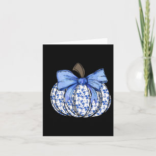 Blue Floral Pumpkin Fall Coquette Erntedank Hal Karte